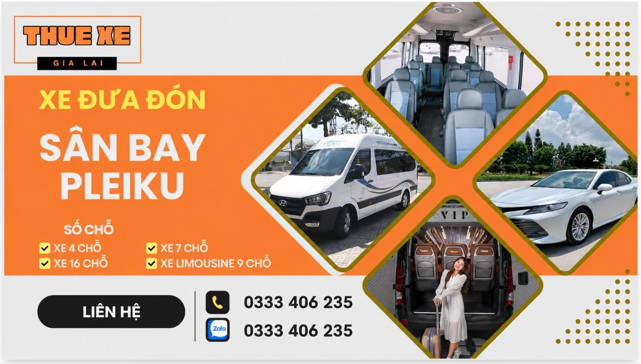 Dịch vụ xe đưa đón sân bay Pleiku – Đặt xe riêng, đón đúng giờ, giá trọn gói