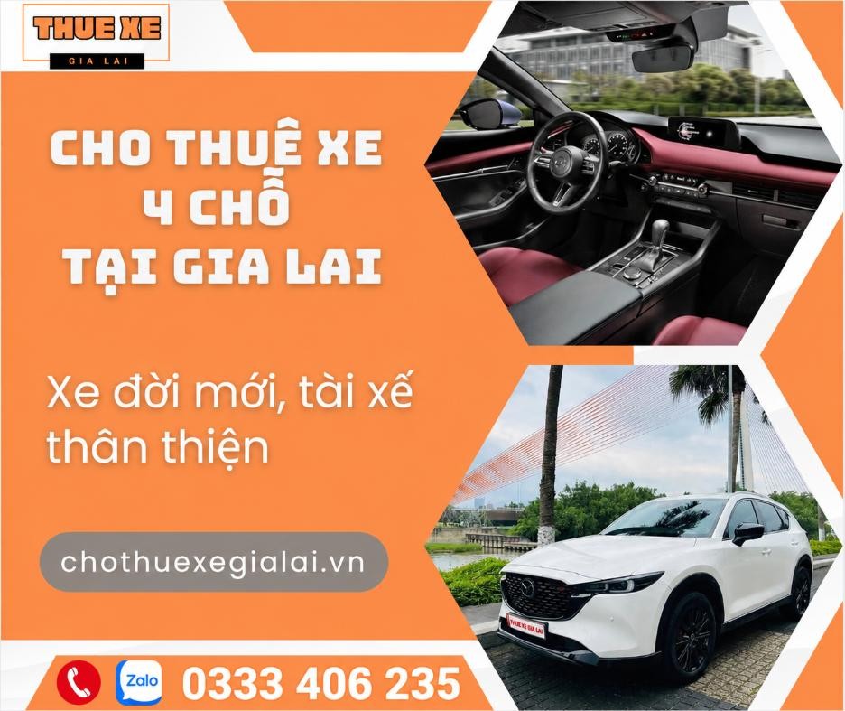 [2026] Bảng giá thuê xe 4 chỗ Gia Lai có tài xế