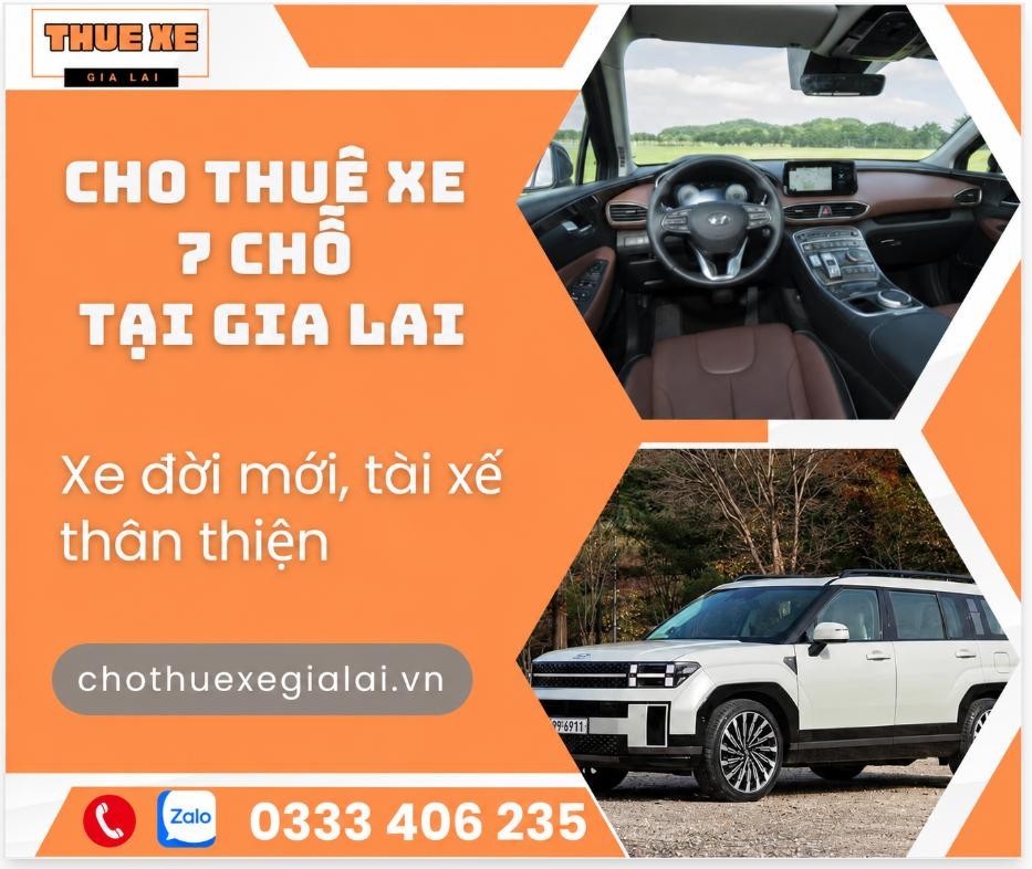 [2026] Bảng giá thuê xe 7 chỗ Gia Lai có tài xế
